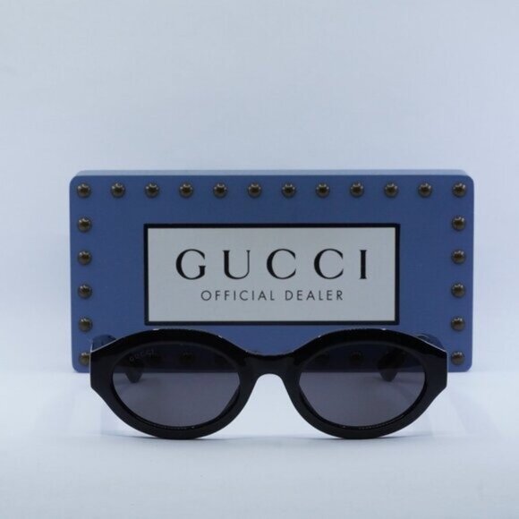 Gucci GG1579S 001 Oval Sunglasses - Black\\Grey main image 9